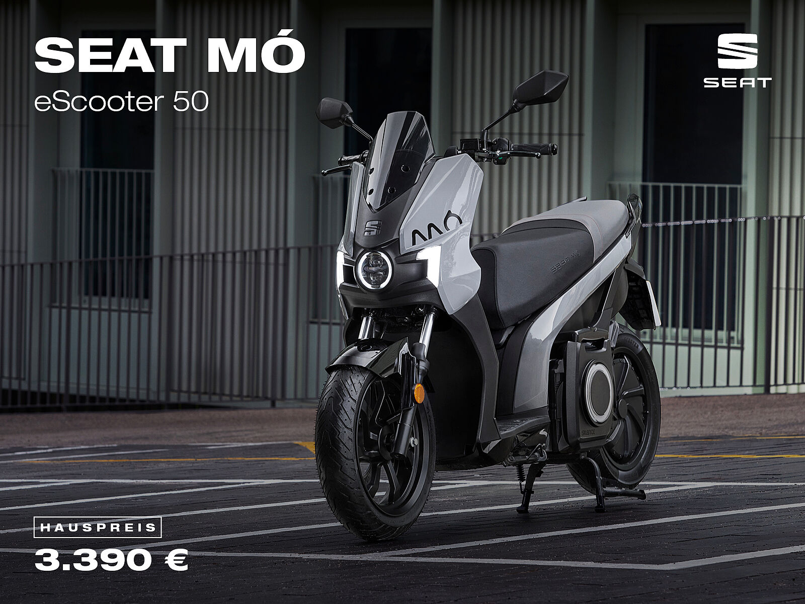 SEAT MÓ eScooter 50, Seitenansicht, mit Barkaufangebot 3.390 €