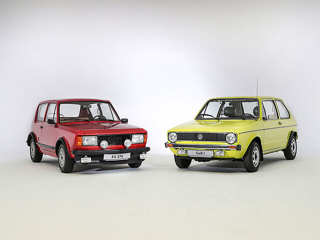 Golf I and the EA 276 concept car, the Golf predecessor from 1969 developed in Wolfsburg
